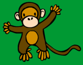 Disegno Scimmietta pitturato su valentina