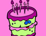 Disegno Torta di compleanno 2 pitturato su yeison