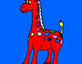 Disegno Giraffa pitturato su ALEX