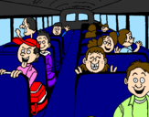 Disegno Bus scolastico pitturato su christian