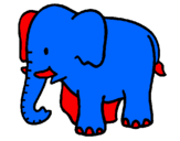 Disegno Elefante bebè  pitturato su salvo