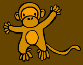 Disegno Scimmietta pitturato su Alex 6 anni