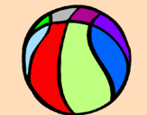 Disegno Pallone da pallacanestro pitturato su sara