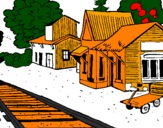 Disegno Stazione ferroviaria  pitturato su yeison
