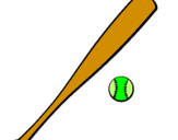 Disegno Mazza da baseball e Pallina  pitturato su andrea