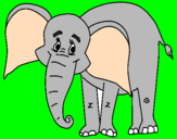 Disegno Elefante felice  pitturato su filippo
