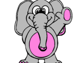 Disegno Elefante 2 pitturato su alessia