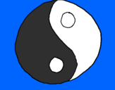 Disegno Yin e yang pitturato su alex longo