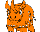 Disegno Rinoceronte  pitturato su jacopo