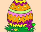 Disegno Uovo di Pasqua 2 pitturato su MATTIA