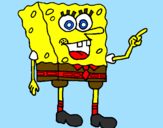 Disegno Spongebob pitturato su eli e  bru
