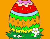 Disegno Uovo di Pasqua 2 pitturato su ALICE S