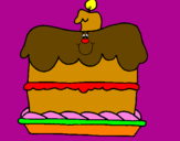 Disegno Torta di compleanno  pitturato su reby3