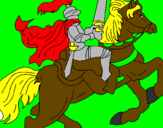 Disegno Cavaliere a cavallo pitturato su giovanni