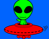 Disegno Alieno pitturato su luca