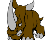 Disegno Rinoceronte II pitturato su matteo