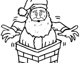Disegno Babbo Natale sul ciminiera pitturato su Francesco 5 anni