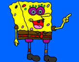 Disegno Spongebob pitturato su mattia di fausto