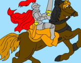 Disegno Cavaliere a cavallo pitturato su poo