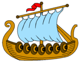 Disegno Barca vikinga  pitturato su GIULIA ROSSI