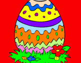 Disegno Uovo di Pasqua 2 pitturato su ALESSANDRO