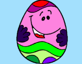 Disegno Uovo di Pasqua felice pitturato su chi chi 2000