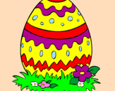 Disegno Uovo di Pasqua 2 pitturato su rossy