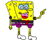 Disegno Spongebob pitturato su dario di stefano