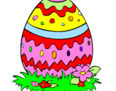Disegno Uovo di Pasqua 2 pitturato su titi