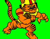 Disegno Giocatore tigre  pitturato su jacopo corsi
