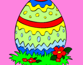 Disegno Uovo di Pasqua 2 pitturato su elisag.