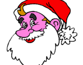 Disegno Faccione Babbo Natale  pitturato su fabiana