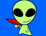 Disegno Alieno II pitturato su ralf