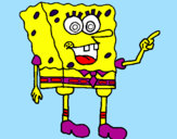 Disegno Spongebob pitturato su di luca soletta