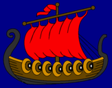 Disegno Barca vikinga  pitturato su giojo