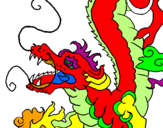 Disegno Drago giapponese  pitturato su Gabriele