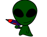 Disegno Alieno II pitturato su enrico