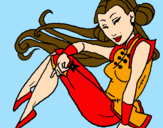 Disegno Principessa ninja  pitturato su maria