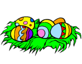 Disegno Uovo di Pasqua II pitturato su titi