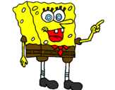 Disegno Spongebob pitturato su giulia