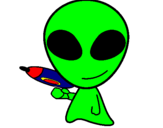 Disegno Alieno II pitturato su ciccina