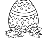 Disegno Uovo di Pasqua 2 pitturato su u