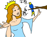 Disegno Principessa che canta pitturato su AlessiaAlice