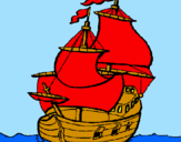 Disegno Barca  pitturato su nave
