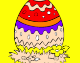 Disegno Uovo di Pasqua 2 pitturato su luca