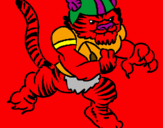 Disegno Giocatore tigre  pitturato su canadino stupidino