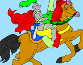 Disegno Cavaliere a cavallo pitturato su alberto e andrea leone