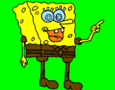 Disegno Spongebob pitturato su elia