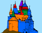 Disegno Castello medievale  pitturato su Chiara