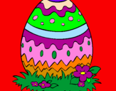 Disegno Uovo di Pasqua 2 pitturato su MARIANNA